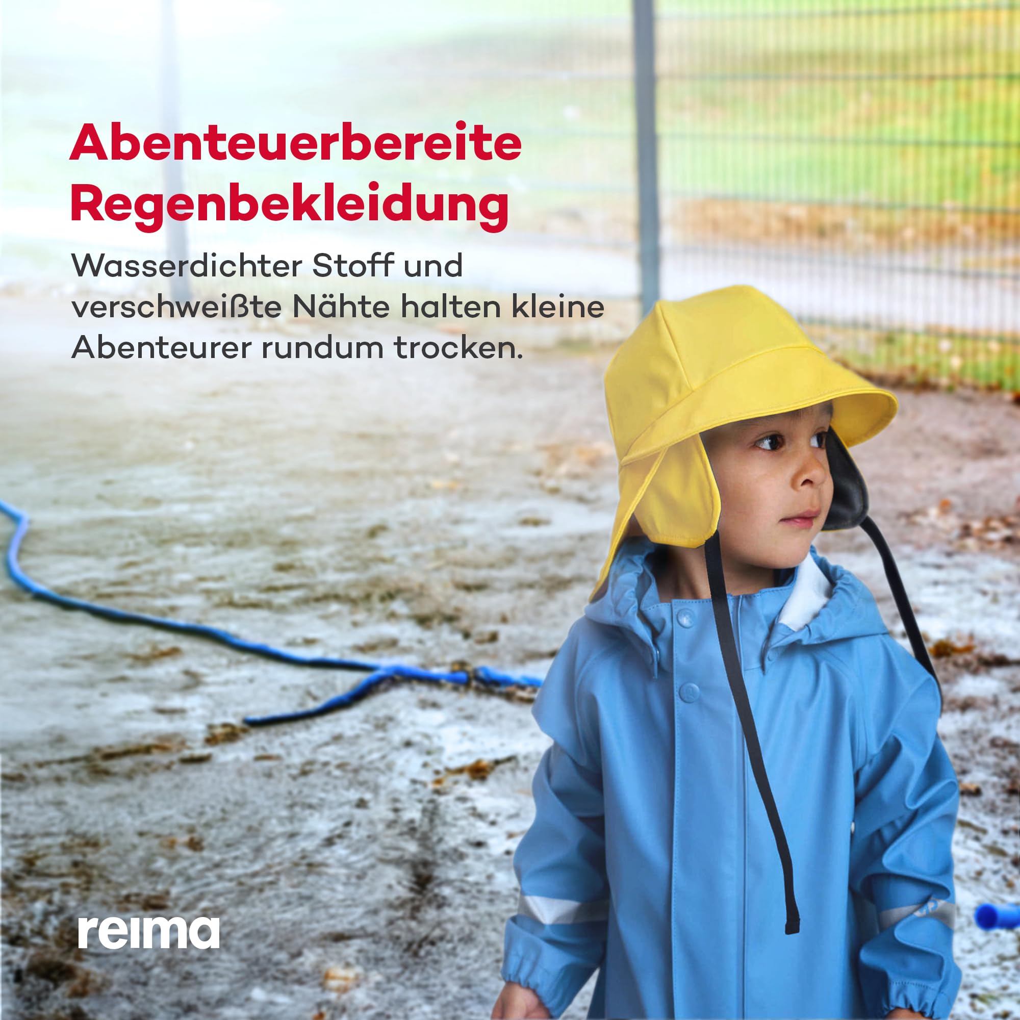 Reima - Lampi Regenjacke für Kinder Wasserdicht - Jacke für Jungen und Mädchen, Reißverschluss vorne, Abnehmbare Kapuze, Reflektierende Details, Maschinenwaschbar - Cool blue, 140
