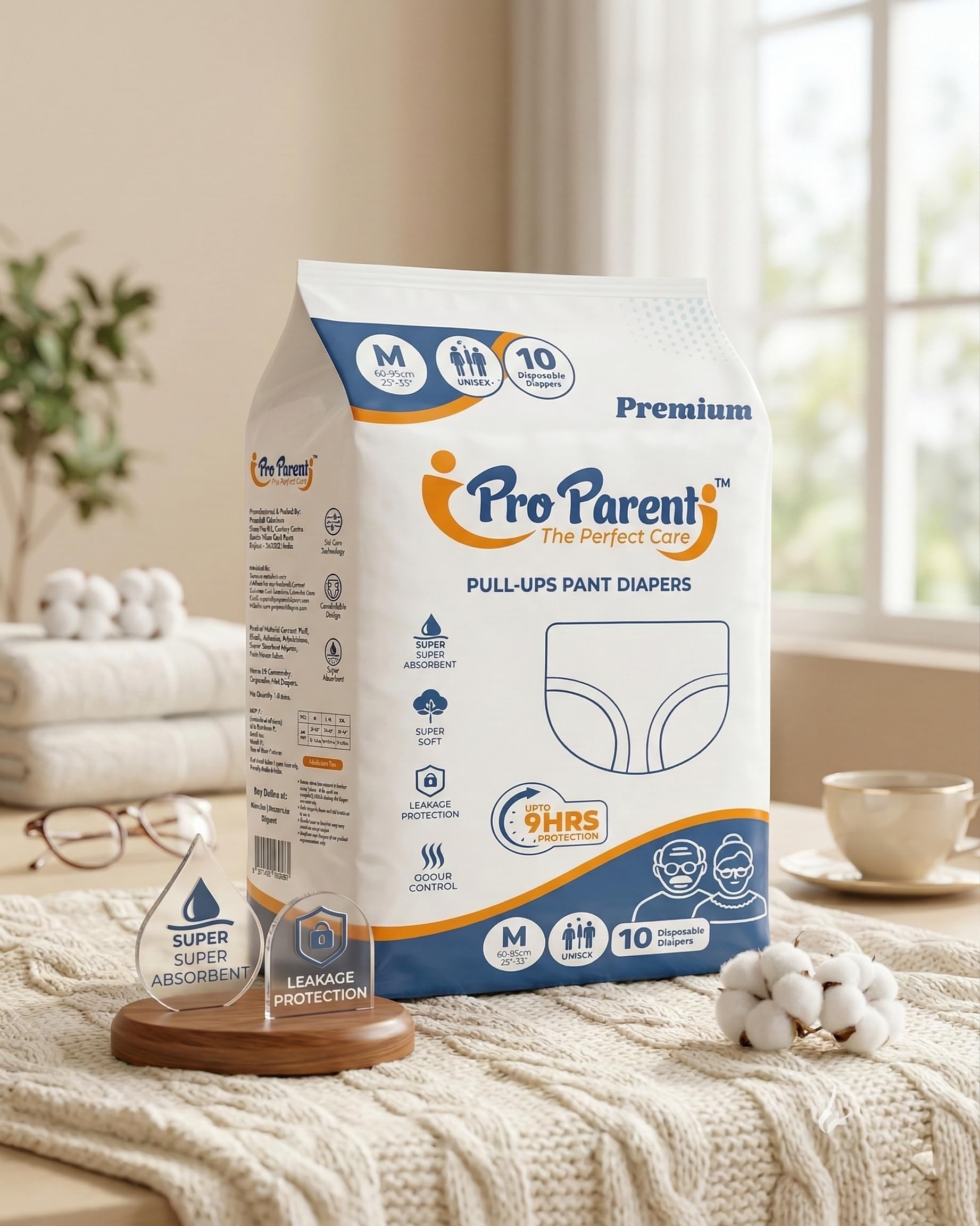 Classic Adult Pull-Up Diapers – Size M (60–85 cm / 23"–33") – Unisex Disposable Adult Pants with Super Absorbent Core, Leak Protection & Odour Control – Up to 9 Hours Protection (Pack of 10 - Get 1 Free)-image-7