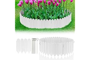 Interlocking Garden Edging Border, 15PCS Garden Fence Border with Stakes