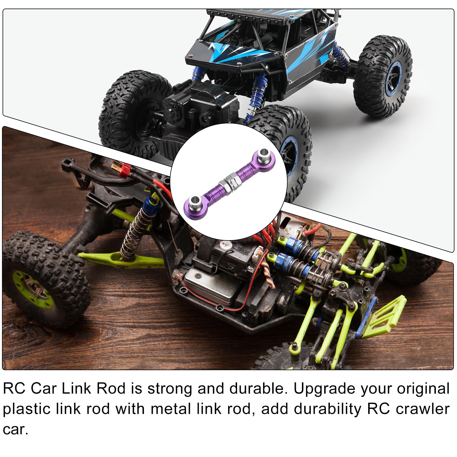 QUARKZMAN Lenk-Servo-Gewindestangen - 4 Stück Alu-Verbindungsstangen Für HSP 1/10 RC Auto