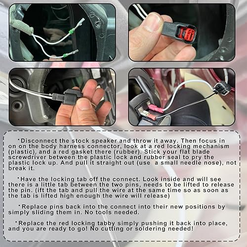 Miniatura 2 de 4 adaptadores de arnés de altavoz de puerta delantera y trasera compatibles con Ford F-150 1999 2000 2001 2002 2003 2004 2005 2006 2007 2008 2009