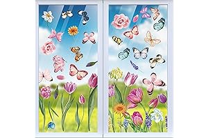 Spring Flower Window Clings Decorations