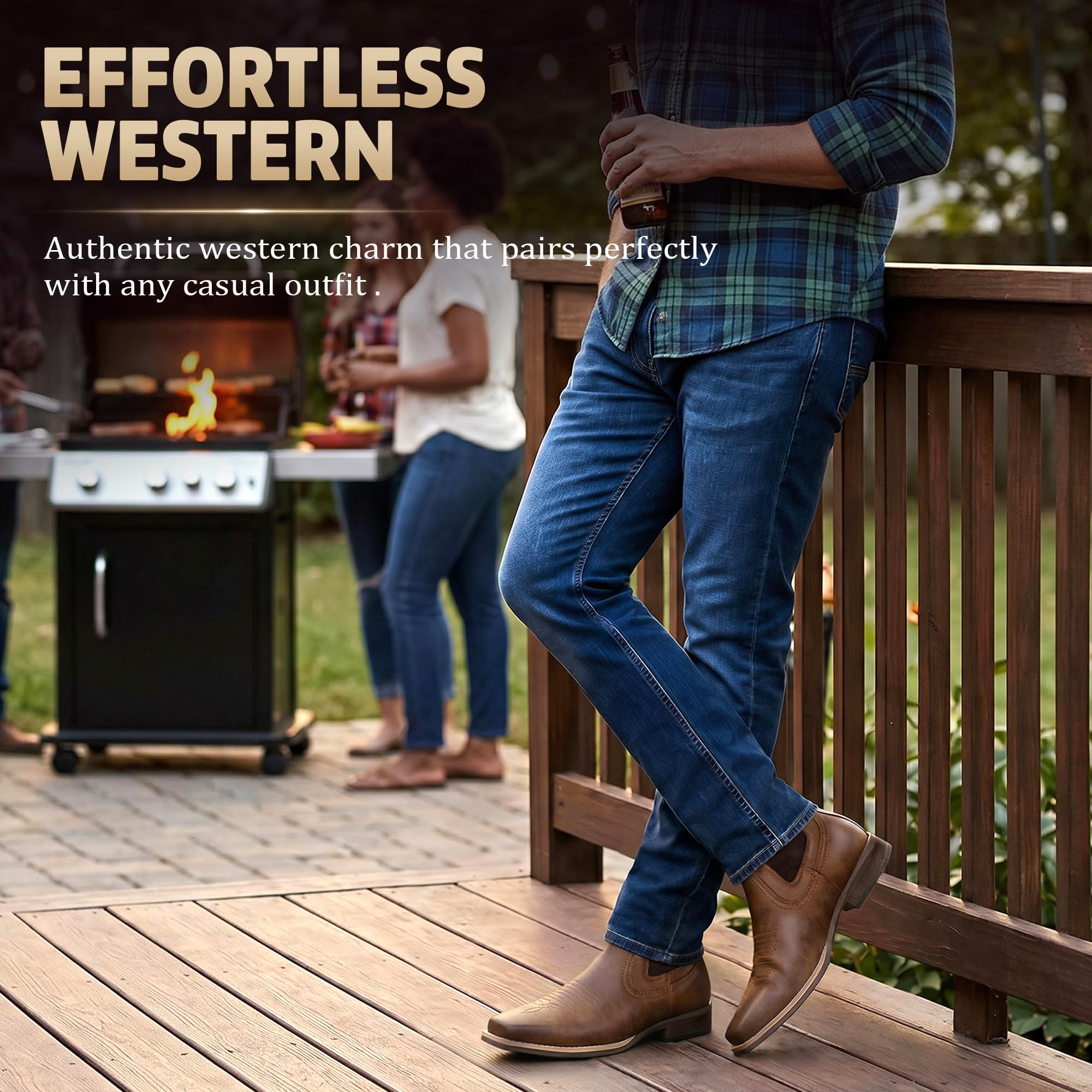 J's.o.l.e Mężczyźni Ankle Cowboy BootsButy kowbojskie