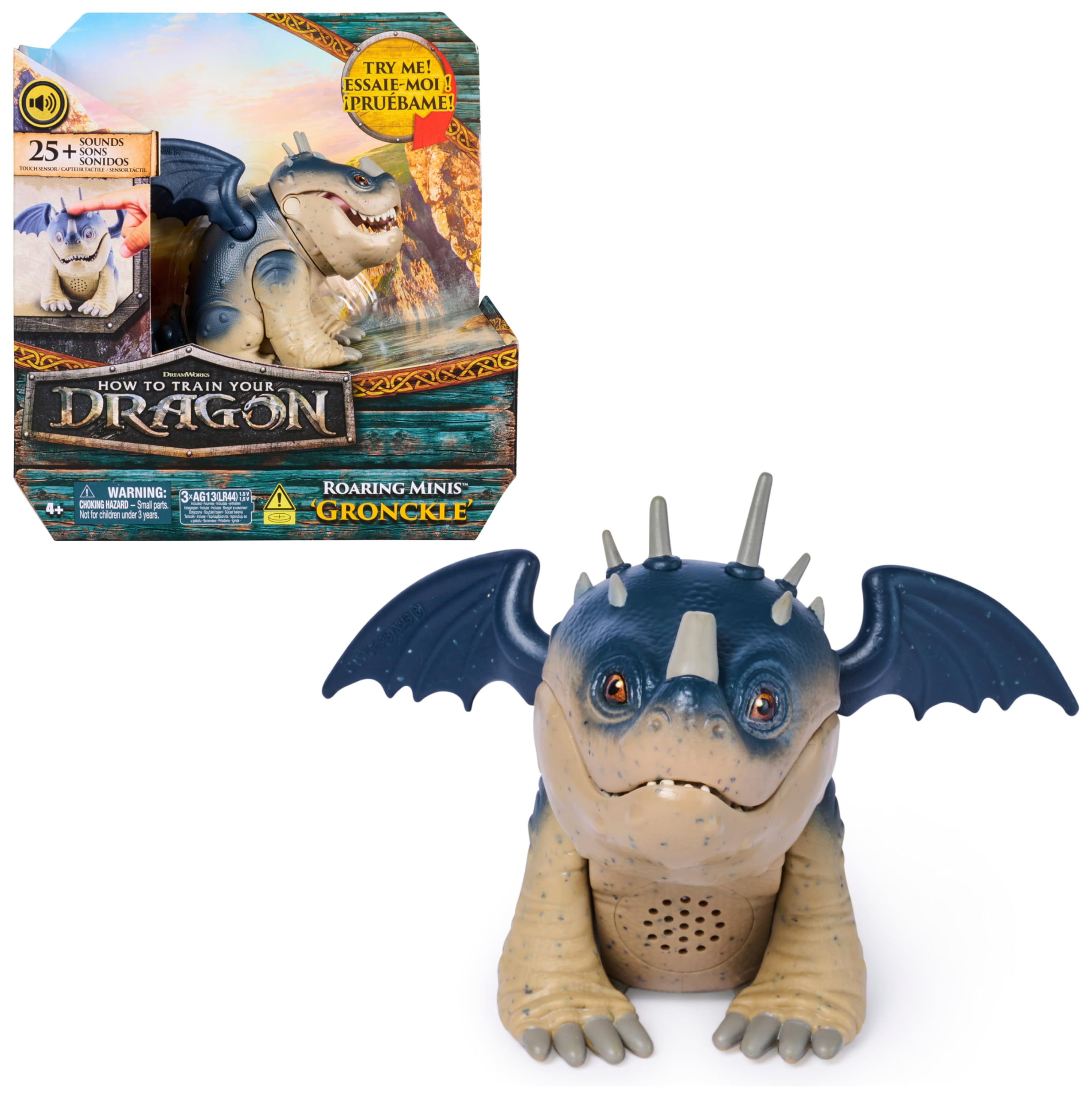 Dreamworks How to Train your Dragon, Interaktiver Mini-Drache Fleischklops, Figur mit Soundeffekten, Spielzeug für Kinder ab 4 Jahren