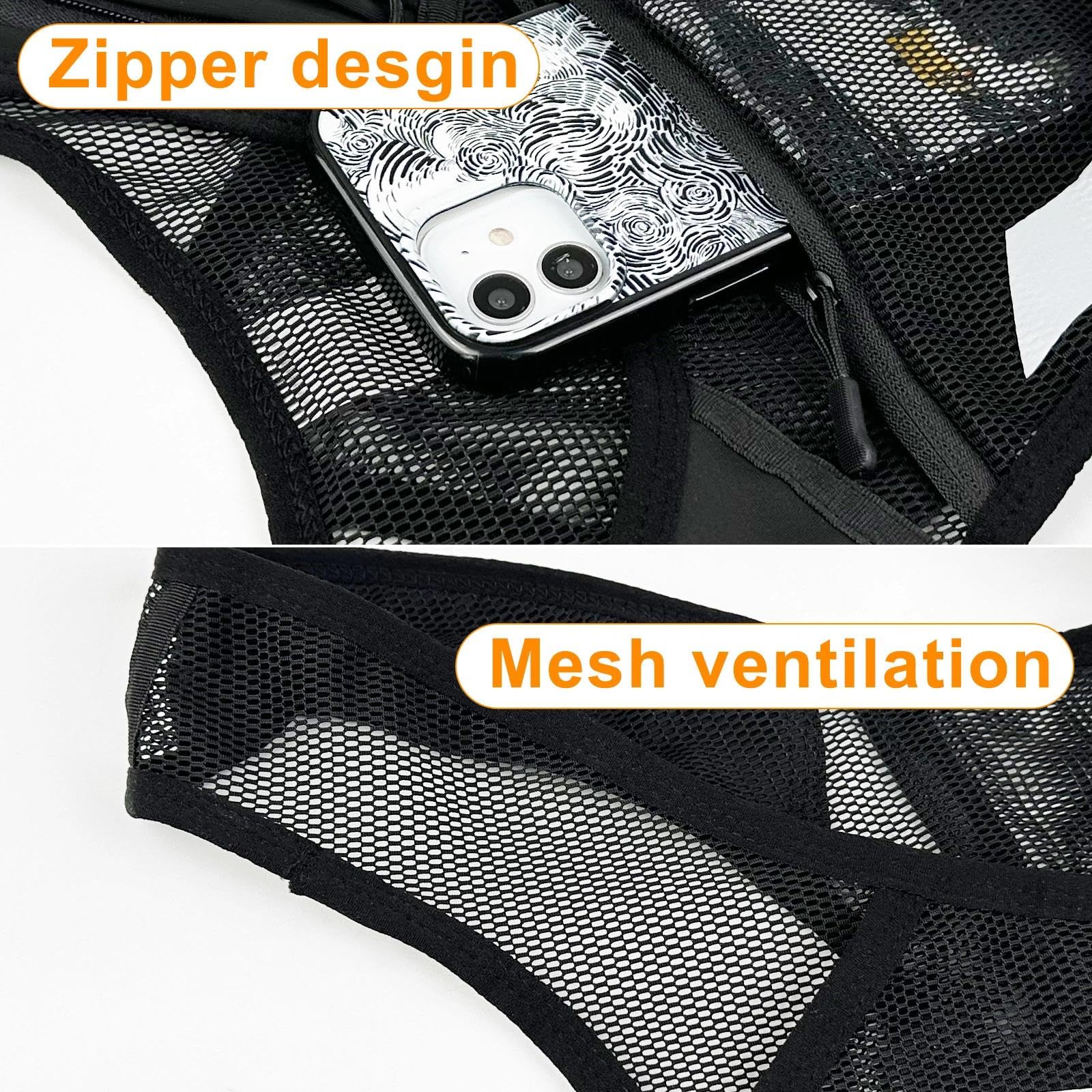 Gilet Riflettente da Donna per Correre con Porta Telefono Corsa, Uomo Portacellulare per Ciclismo Jogging Escursionismo