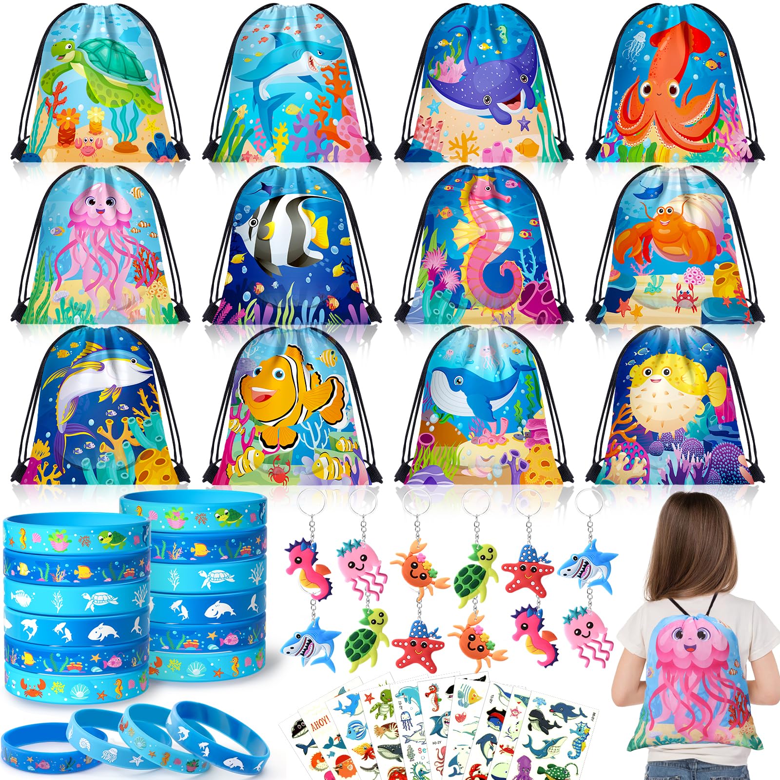 Coffret Cadeau Merch Pour Enfants - Sac Cordon, Portefeuille, Bracelet, Collier Et Accessoires Anniversaire