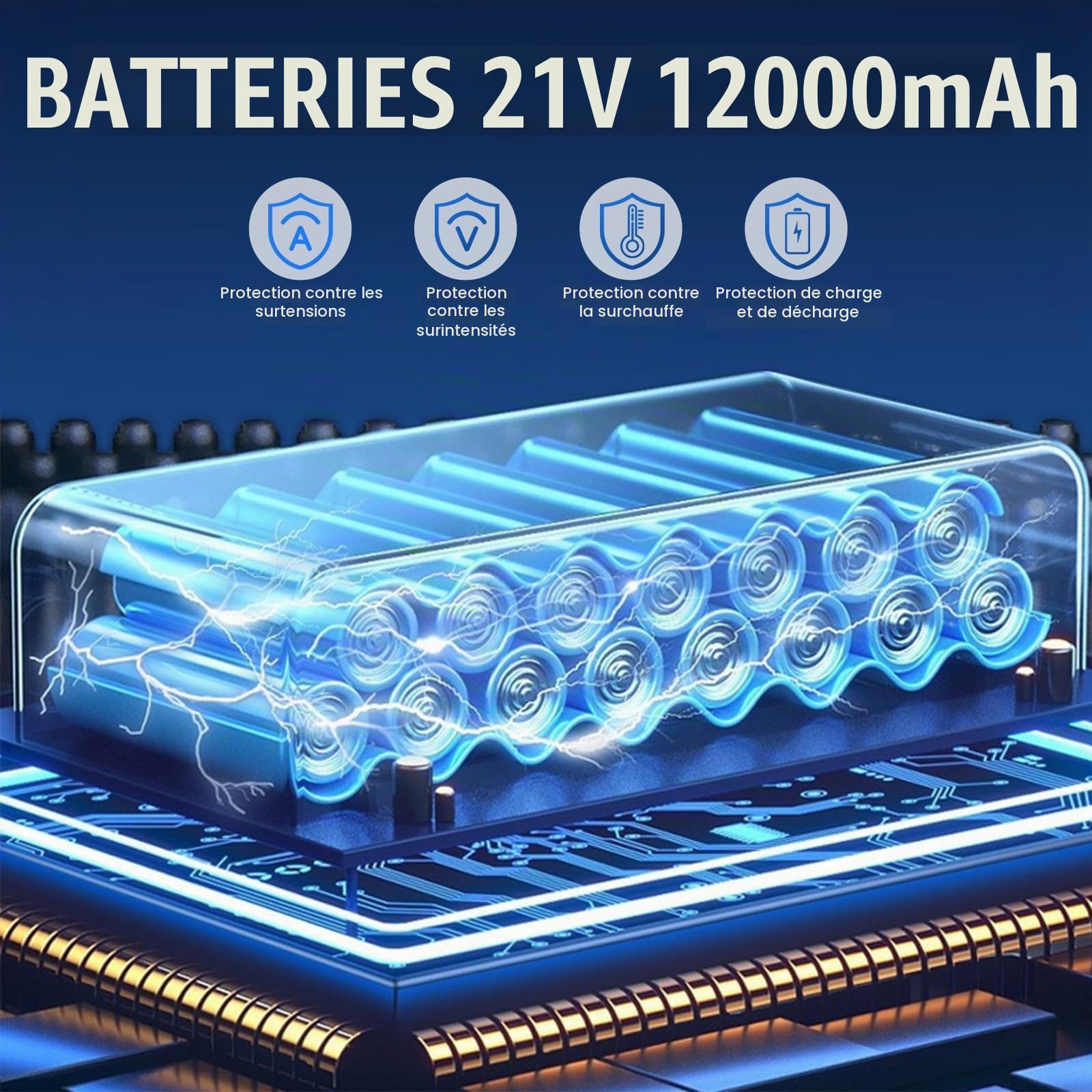 Souffleur Batterie sans Fil 21V 40000 TR/Min Moteur en Cuivre, Batterie 3000mAh x2, Autonomie 30 Minutes, Puissant pour Jardin Feuilles Nettoyage Auto Camping