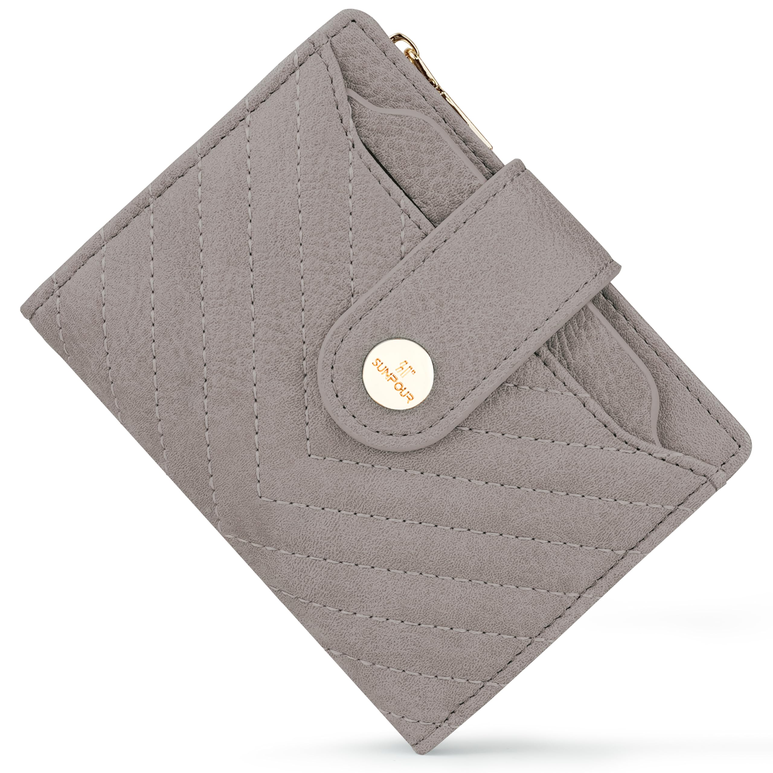 Sunpour Small Womens Wallet,Slim Bifold Leather Wallet for Women RFID Card Holder Ladies Compact Pocket Wallet Small Wallet for Crossbody Bag(