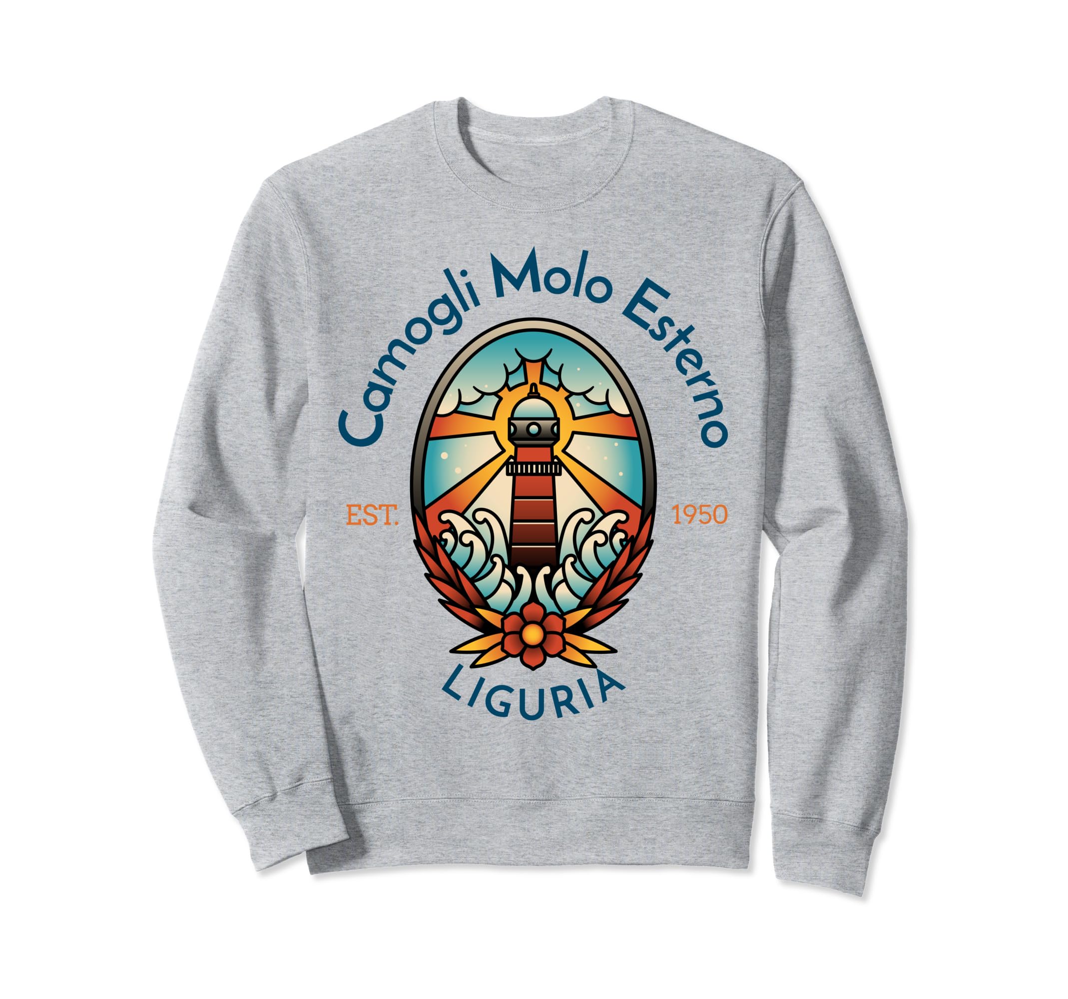 Camogli Molo Esterno Lighthouse Liguria Italy Sweatshirt