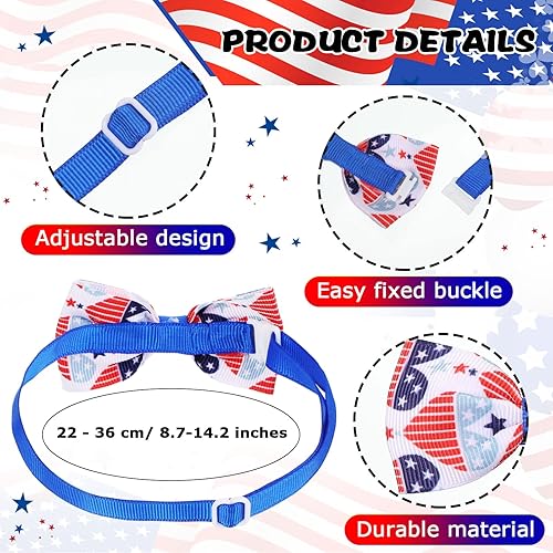 Miniatura 3 de Juego de 120 corbatines para perro del 4 de julio, incluye 60 corbatines para el Día de la Independencia para perros, 30 corbatines para perros, 30