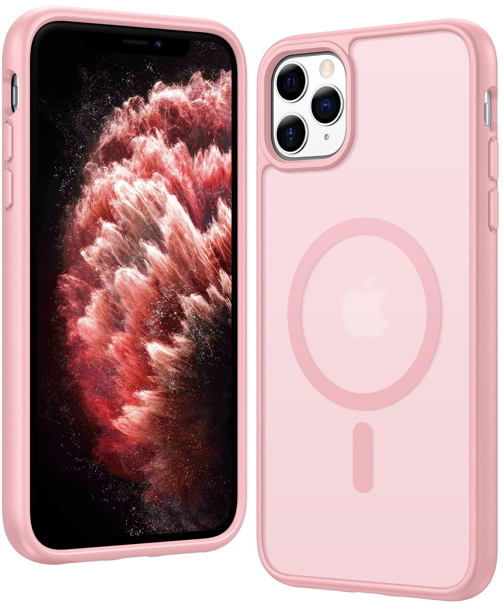 FNTCASE for iPhone 11 Pro-Max Case Matte Slim Compatible with Magsafe | Anti Yellowing, Magnetic, Military Grade, Drop Protection, Rugged Protective, Translucent Cell Phone Cover