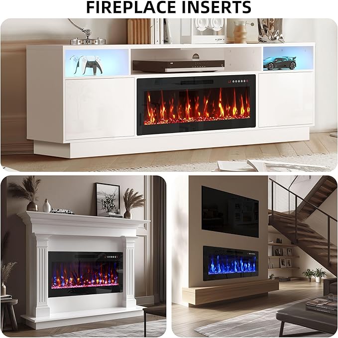 Chimenea Eléctrica BREEZEHEAT 36 Pulgadas Empotrable Control Remoto miniatura 4