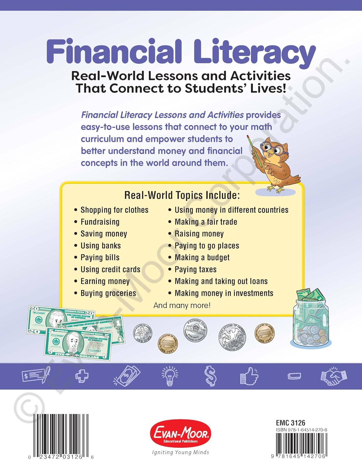 Financial Literacy Lessons and Activities for Grade 6 Teacher’s Resource Book, Reproducible Worksheets, Homeschool Resources, Classroom Lessons, Math Word Problems, Money Games