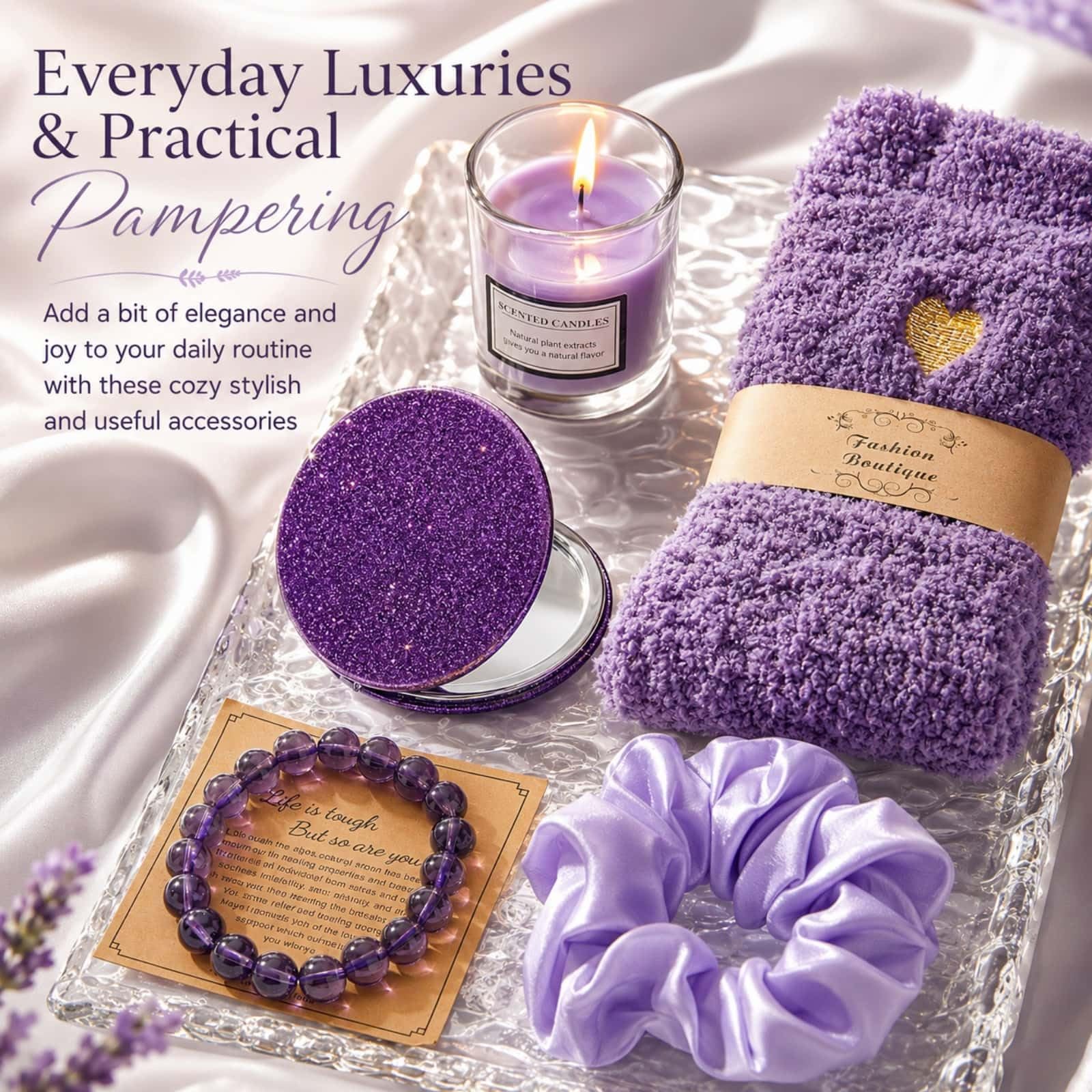 Adventskalender 2025 Erwachsene Frauen - 24 Tage Weihnachten Adventskalender für Mama, Frau, Freundin, Schwester, Sie - Lavendel Spa Geschenke Korb Set Enthält Kaffeetassen, Duftkerze, Badesalz, Seife