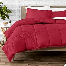 Bare Home Comforter Set - Twin/Twin Extra Long - Goose Down Alternative - Ultra-Soft - Premium 1800 Series - All Season Warmth (Twin/Twin XL, Red)