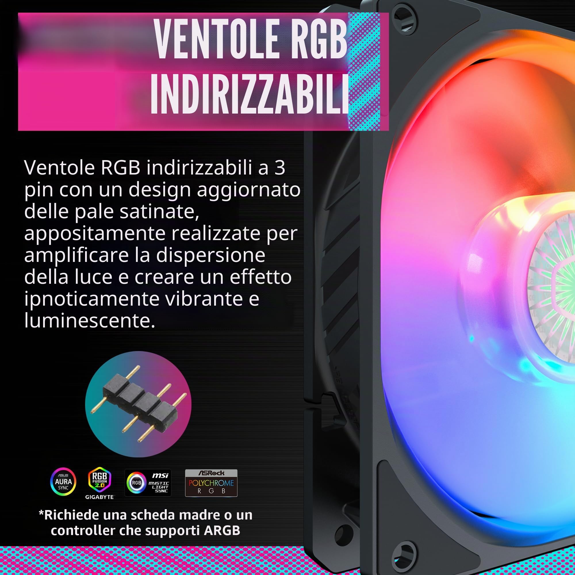 Cooler Master TD300 Case PC Mesh - Mini-Tower,Elevato Flusso d'Aria, 2 x 120mm Ventole ARGB,Supporto MB Micro-ATX e Mini-ITX,Pannello Laterale in Vetro Temperato,Coperchio Rimovibile,Hub ARGB/PWM