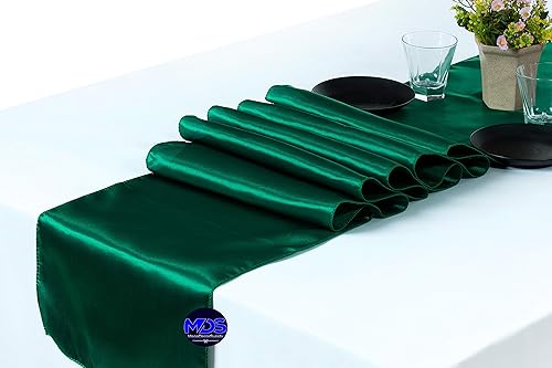 Miniatura 6 de MDS - Paquete de 30 caminos de mesa de satén de 12 x 108 pulgadas para bodas, decoraciones para fiestas de cumpleaños, banquetes, graduaciones,
