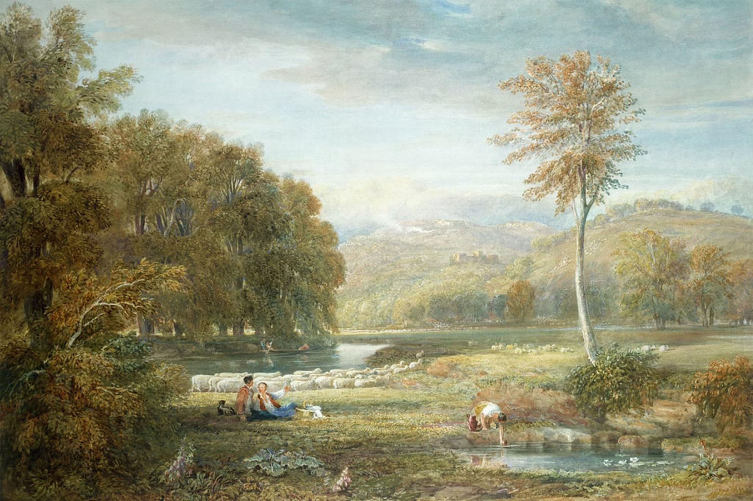 ARTXLXXBN Famous Art Print Poster Vintage Wall Art Pastoral Scene by David Cox Canvas Art Poster for Home Decor 60x90cm