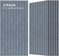 Vista 23 de Paneles acústicos grandes de dos capas, paquete de 4 paneles acústicos de 47.2 x 23.6 x 0.72 pulgadas, paneles acústicos de alta densidad, paneles