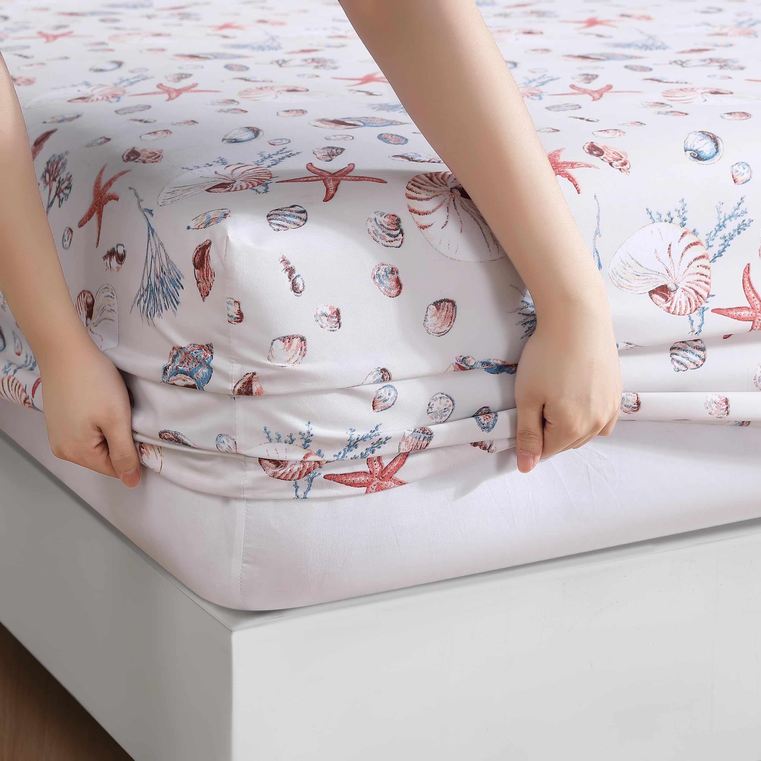 Elite Home Produkty MICSSKG260HTLCS hotel wybrzeże zestawy arkuszy z mikrofibry do drukowania, król, piasek przy oceanie