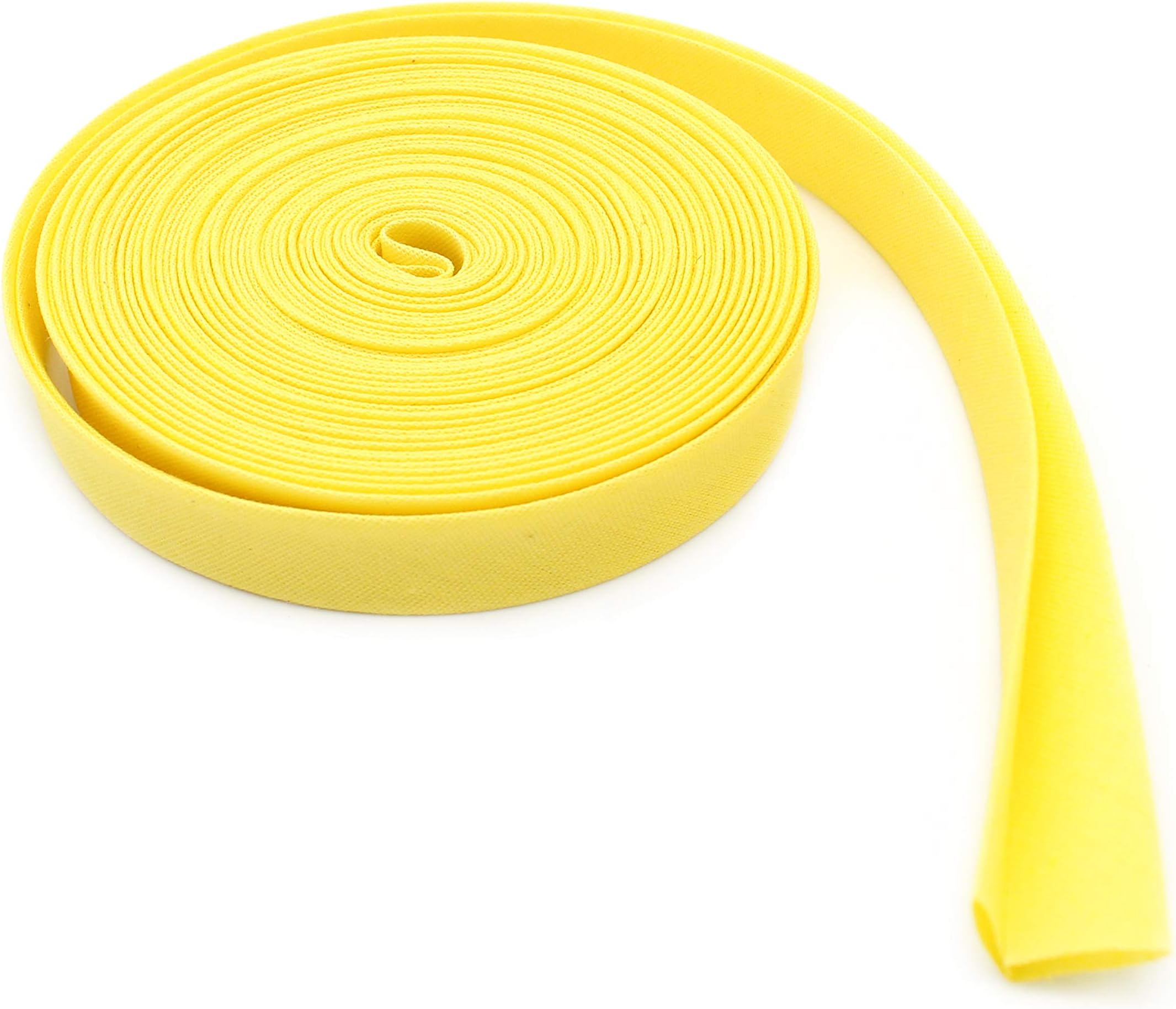 Double-fold Bias Tape 1/2" Wide ~ Poly Cotton (5 Yards, Yellow) Made in USA