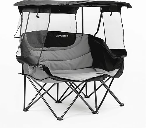 Silla de camping doble con toldo, asiento plegable para dos personas, sofá biplaza portátil al aire libre con sombra, silla plegable para playa, disponible en Yaxa Colombia