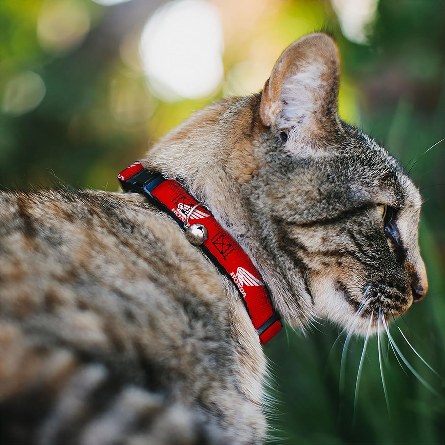 Honda Motorsports Breakaway Cat Collar | Honda Motorcycle Logo Red White Durable Adjustable Bell ID Tag Ring