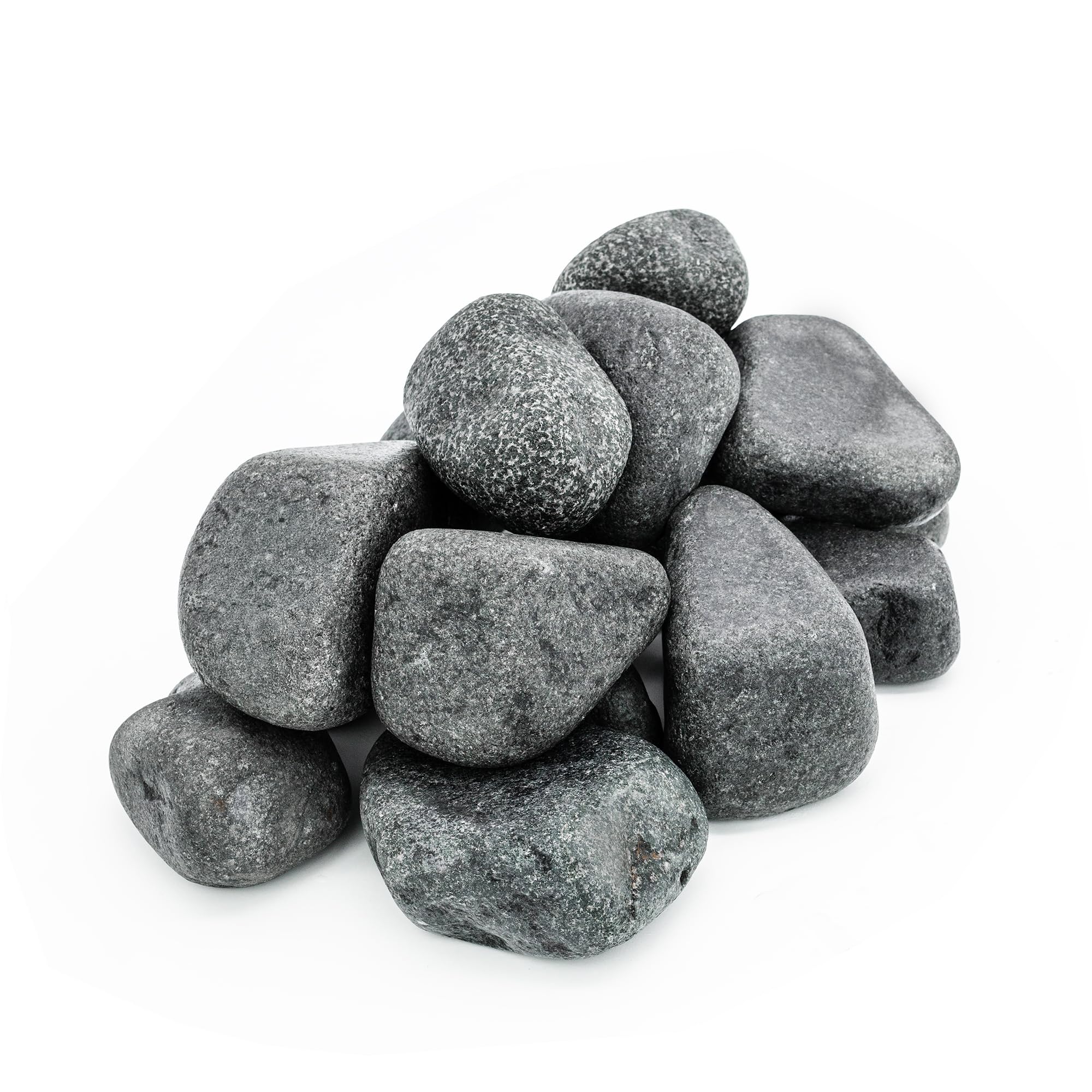 Piedras de Sauna 15 kg – Olivine-Diabase redondeadas 5-10 cm, ideales para estufa de sauna eléctrica e infusión