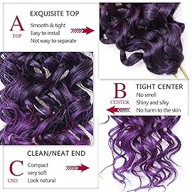 8 Packs Curly Crochet Hair GoGo Curl Crochet hair for Black Women Deep Wave Braiding hair,Synthetic Bohemian Crochet Braid Water Wave Crochet hair Extensions (Purple, 14inch)