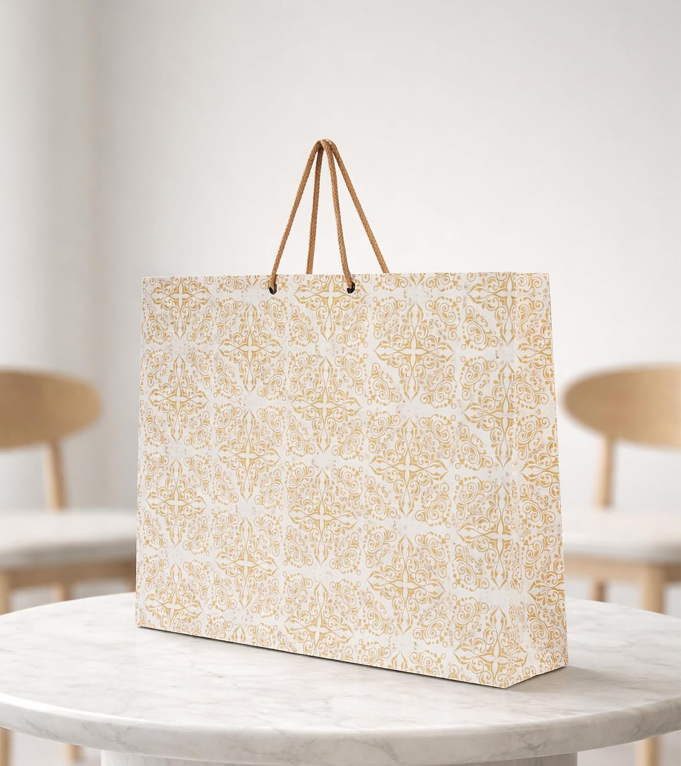 KOSY Paper Gift Bag for Gifting Eco Friendly Reusable Printed Paper Carry Bag with Elegant Golden Print Designer Pattern D... - Review, Price and Buying Guide