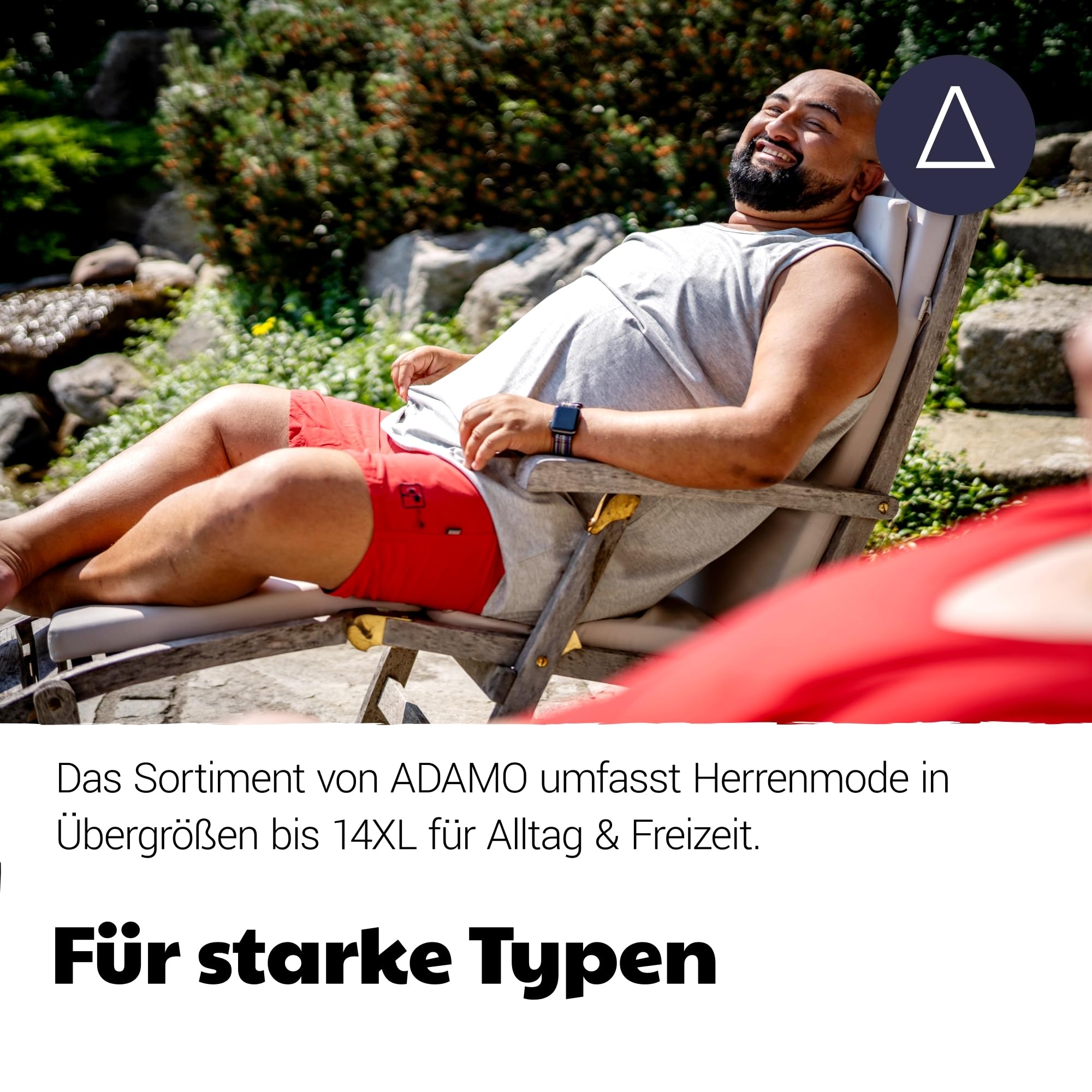 ADAMO Kurze Herren Badehose in Schwarz bis Übergröße 12XL