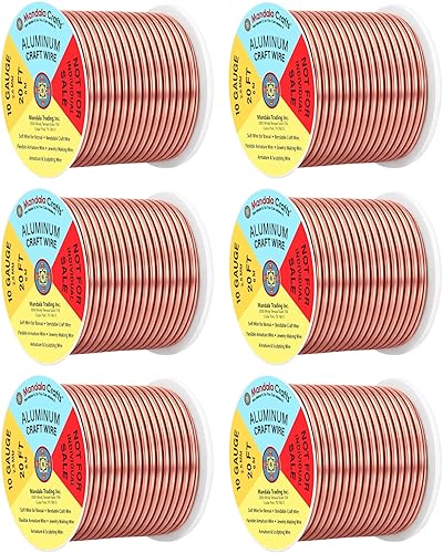 Miniatura 335 de Mandala Crafts - Alambre de aluminio anodizado de calibre 8 para joyería - 39 m de alambre flexible neutro colorido - Flexible para creación