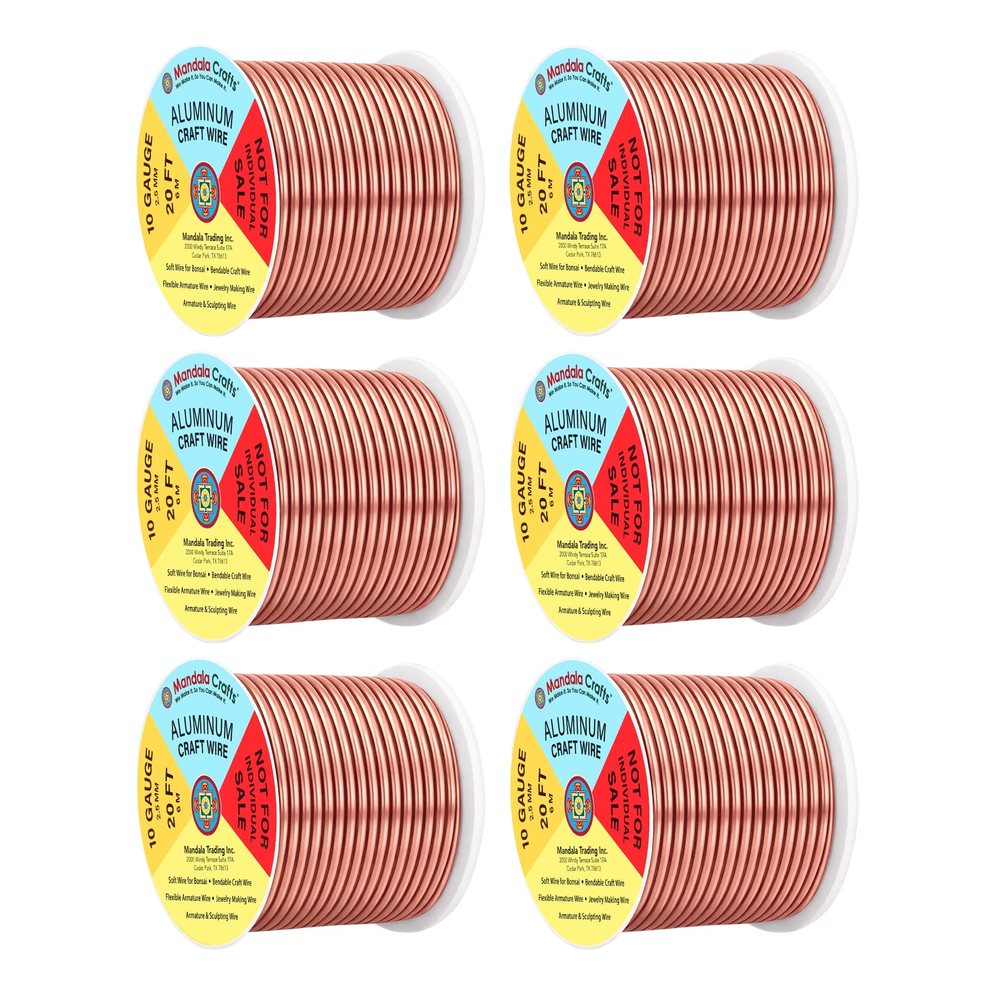 Mandala Crafts 10 Gauge Rose Gold Tone Combo Anodized Aluminum Craft Wire