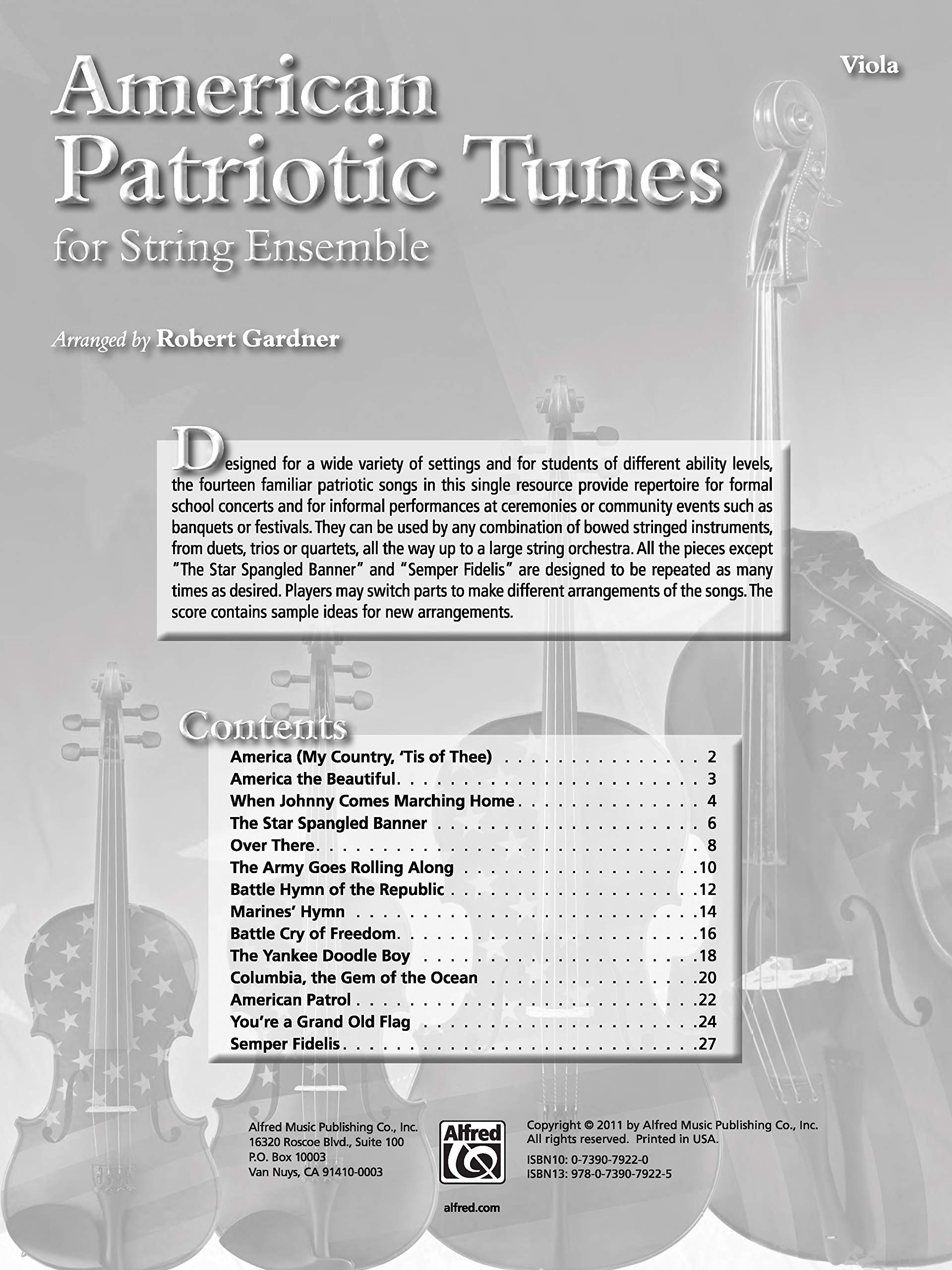 American Patriotic Tunes for String Ensemble: Viola