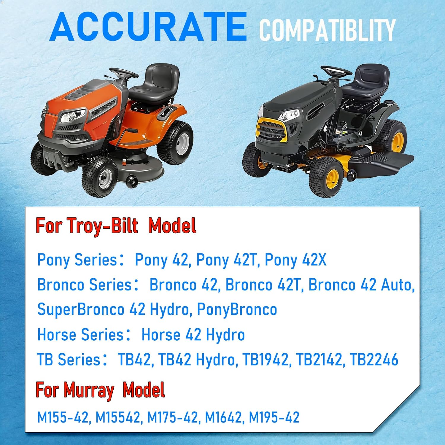 95404060C Deck Mower Belt (1/2" x 96.5") for Troy-Bilt Pony Bronco Pony 42T, TB42,Pony 42X,Pony 42T,Horse42 Hydro, Pony 42,Bronco42 Auto,TB1942,PonyBronco,TB2246,TB42Hydro, and TB2142. view 3