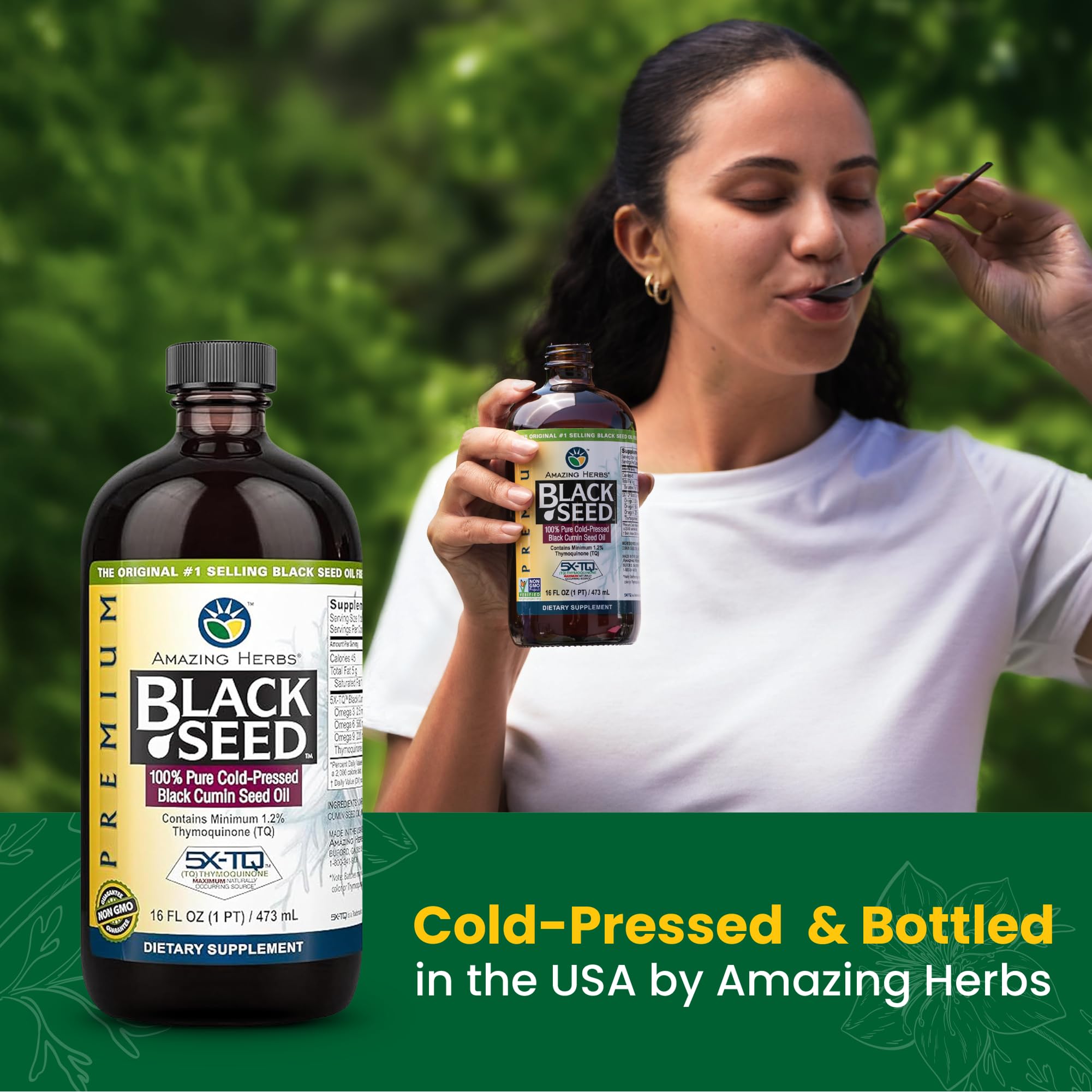 Amazing Herbs Premium Black Seed Oil Liquid - 16 Fl Oz Glass Bottle — Amazon image 7