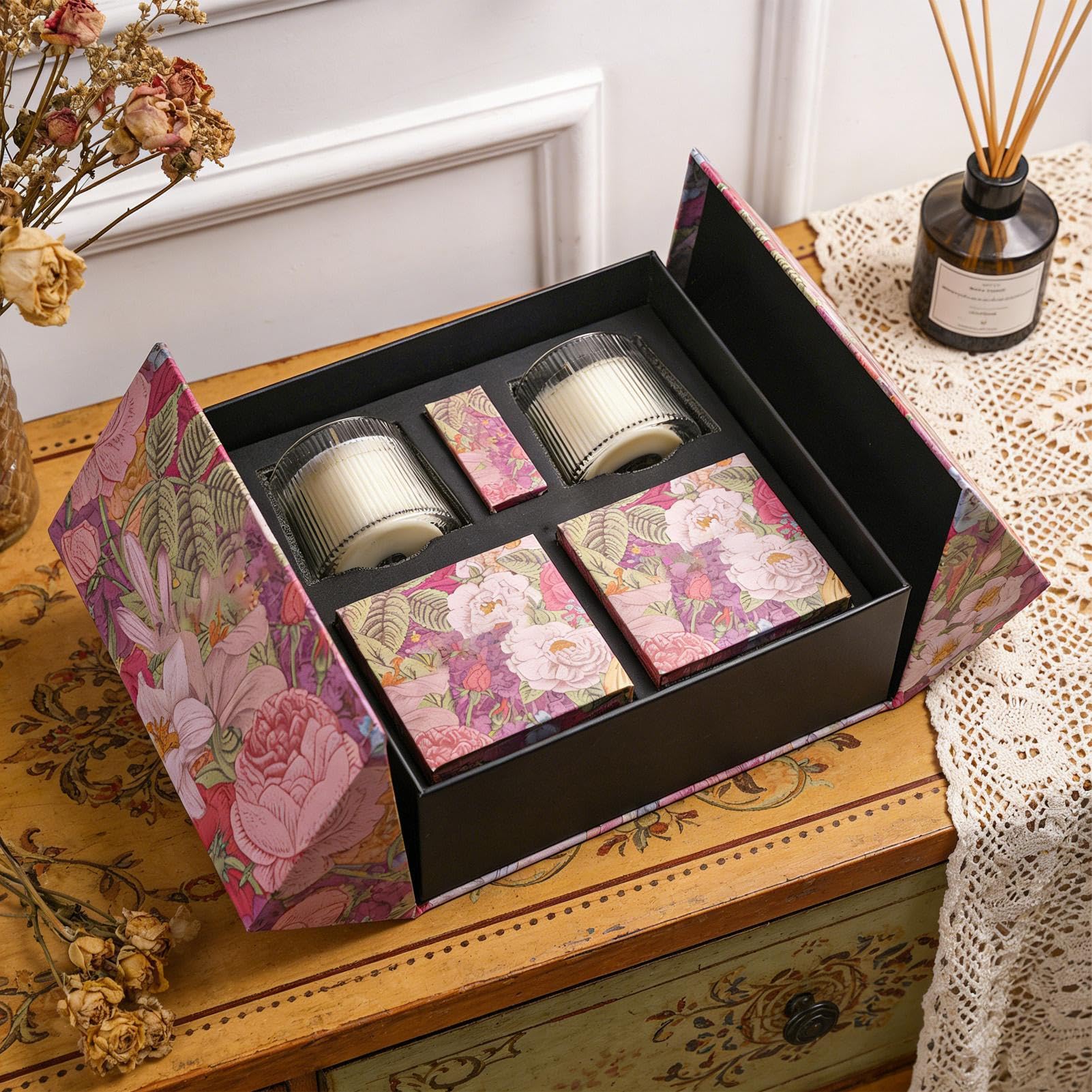 Velas Aromáticas con estético, soja y certificado de seguridad | Set de Velas de Aromaterapia con Tarjeta para Decoración del Hogar, Dormitorio, Salón, Baño, Relajación, Sueño, Regalo de