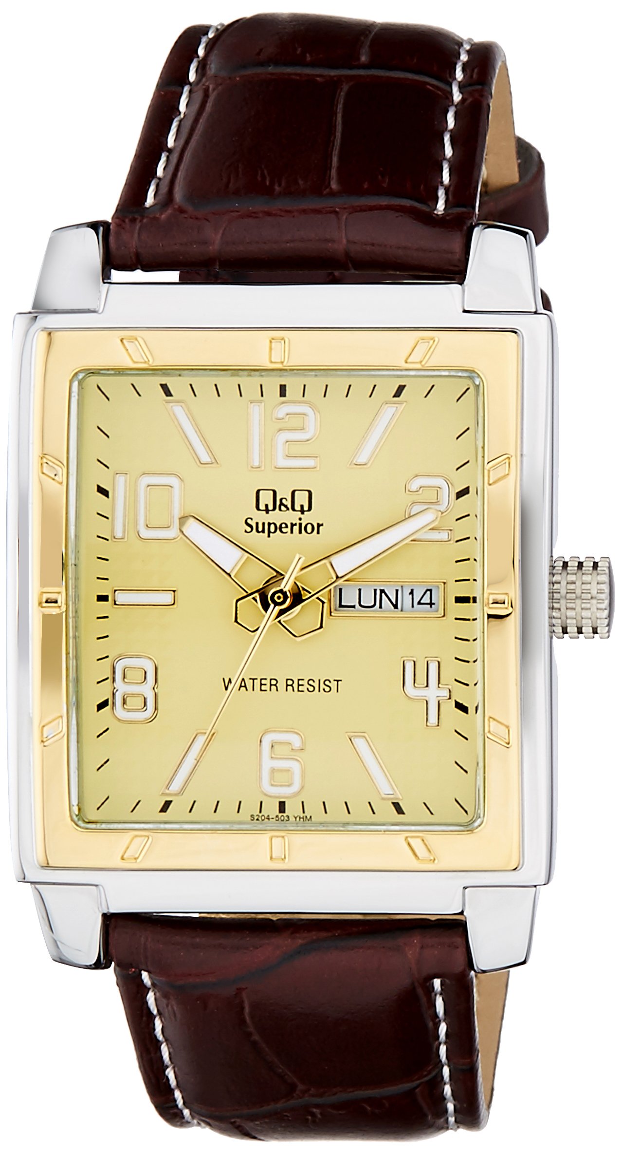 Q&Q Shogun Analog Gold Dial Mens Watch - S204-503Y (B00OKHE2EE) Amazon Price History, Amazon Price Tracker