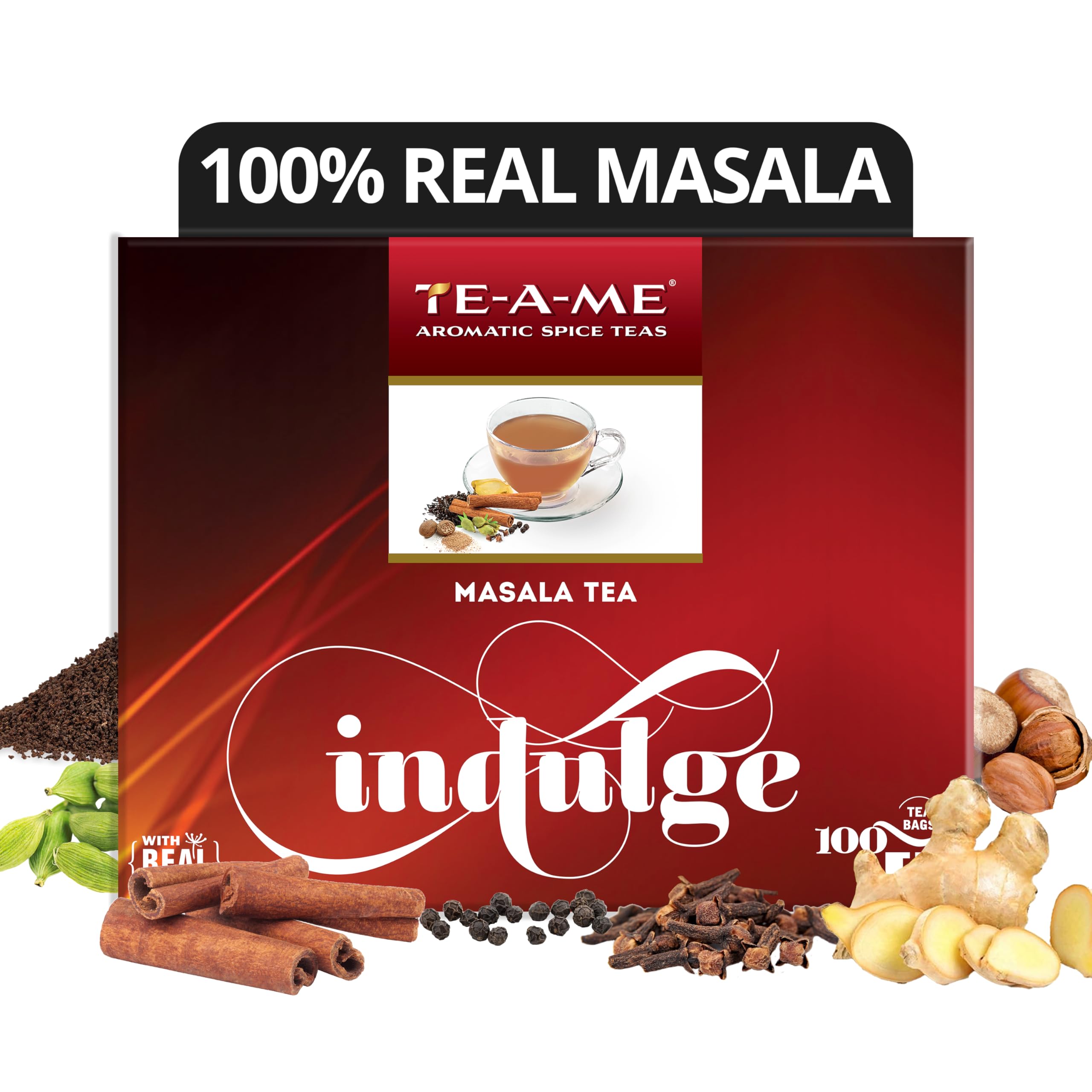 TE-A-ME Masala Tea - 100 Tea Bags | Real Spices Masala Tea | Tea | Black Tea | Tea Bags | Black Tea Bags - Masala (B09NY9G5ND) Amazon Price History, Amazon Price Tracker