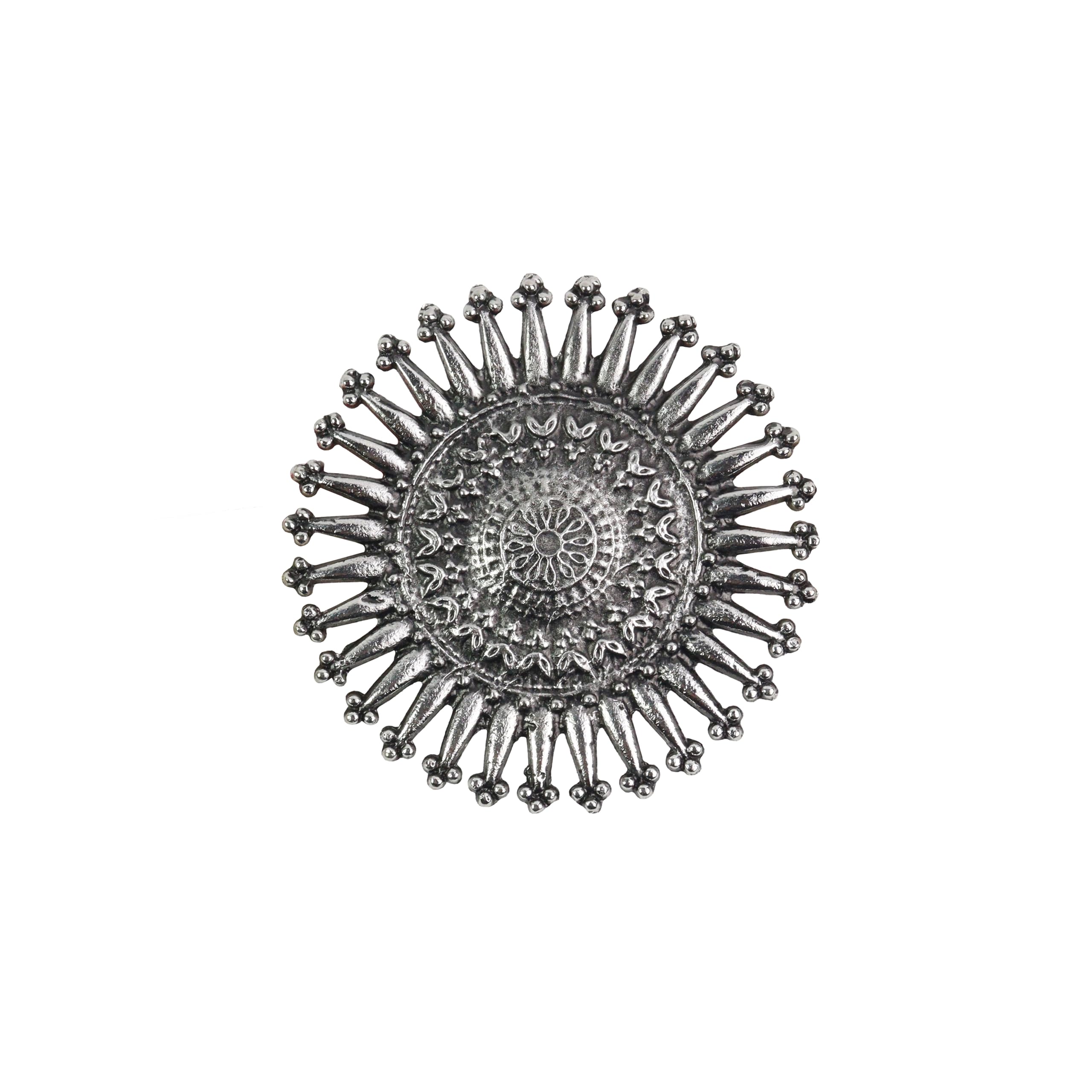 Khannak Jewellery Antique Sunburst Statement Ring, Spike Design, Vintage Style finger ring for Women