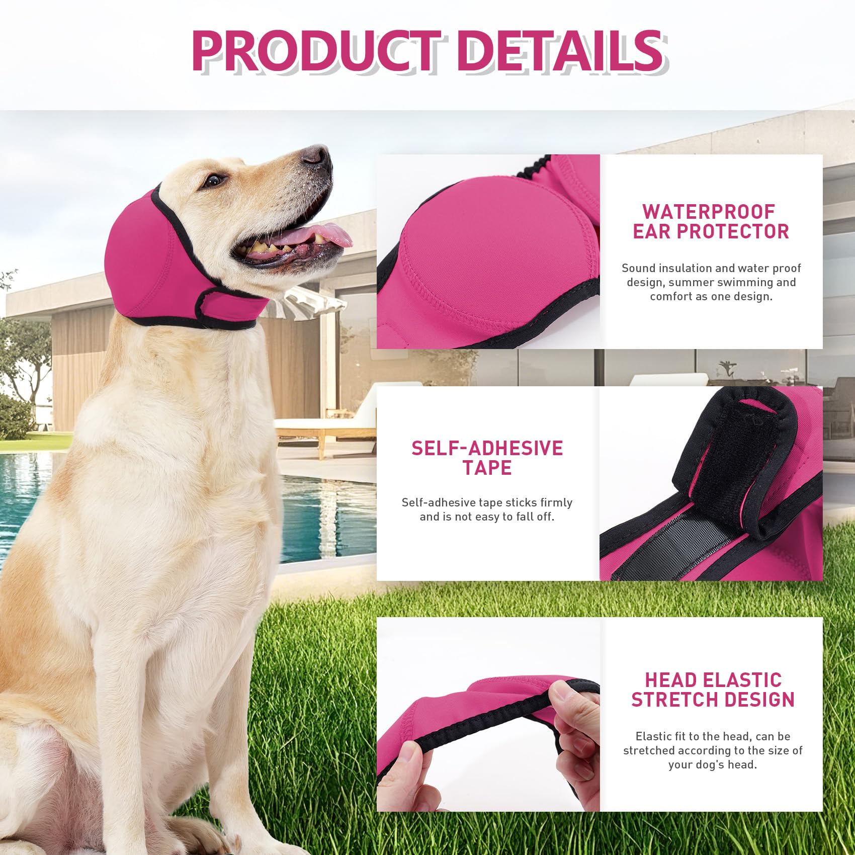 Duuclume Waterproof Dog Ear Covers for Grooming Bathing,Swimming - Image 3