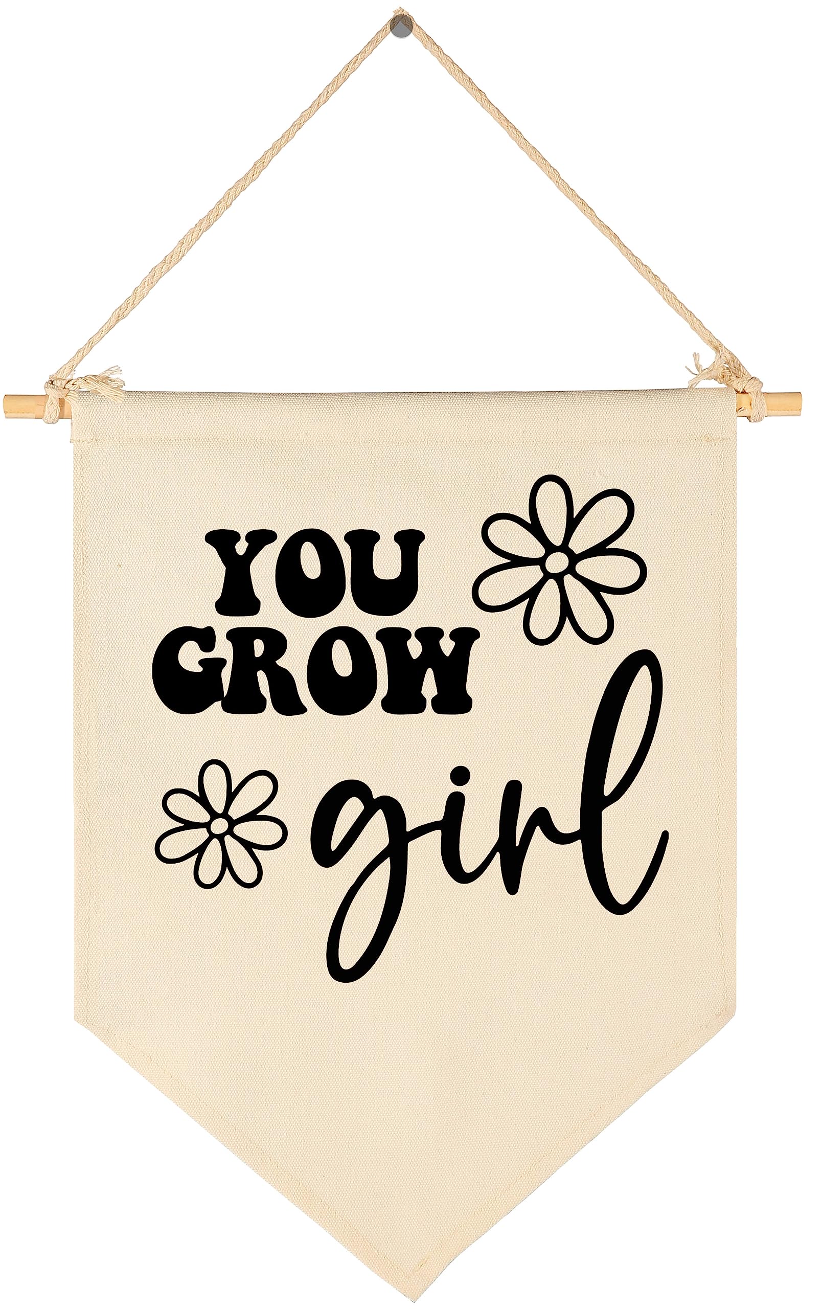 You Grow Girl-Daisy Decor-Flag Sign Gift for Baby Newborn Boys Girls Kids-Banner Pennant Wall Decor Gift for Nursery Bedroom Playroom -Baby Shower Christmas Gift