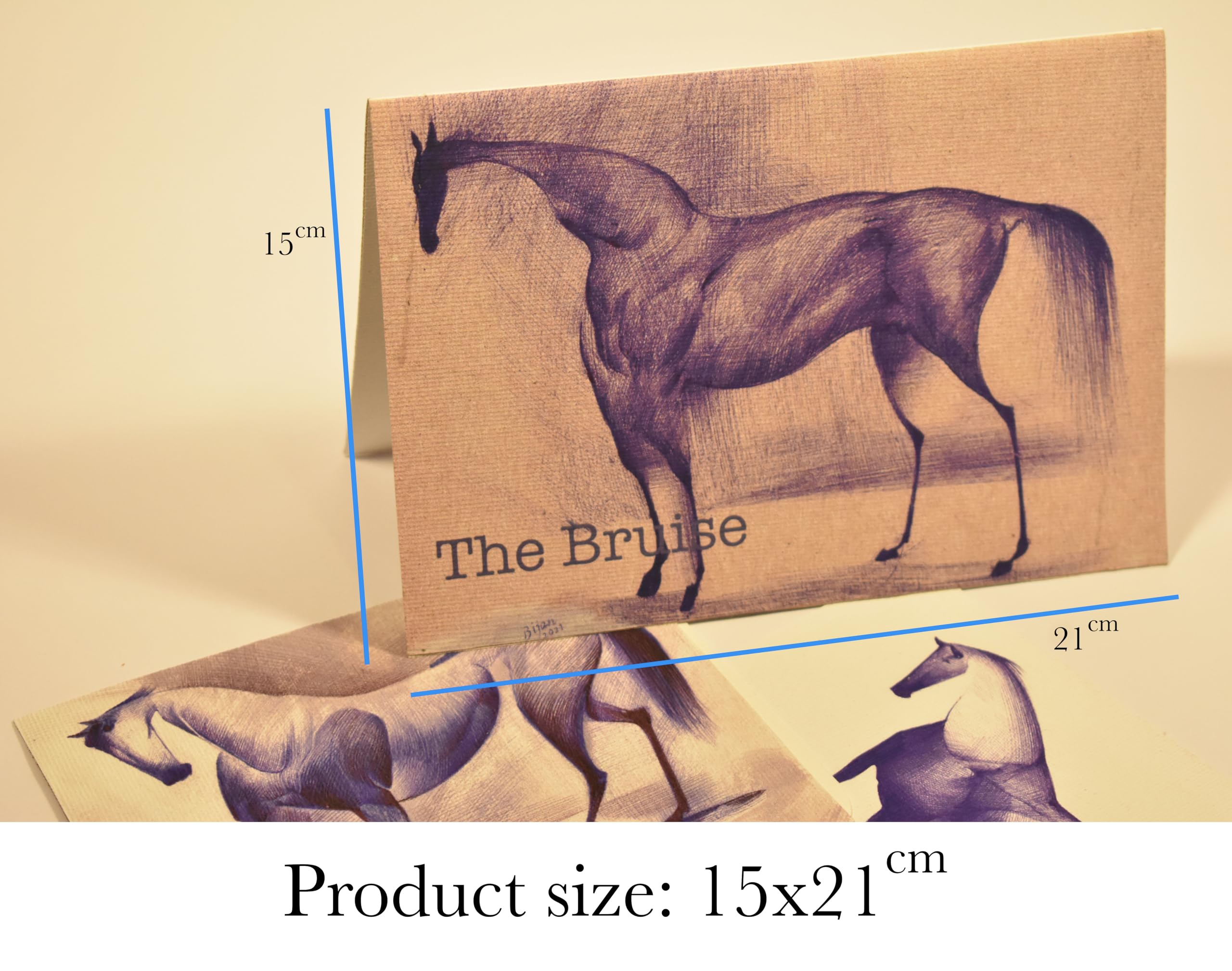 The Bruise (from the collection "DoMentis") by vanBijaan - Biglietto regalo fatto a mano, cartolina postale in lino, messaggero intellettuale, arte su tela, regalo artigianale per il cliente