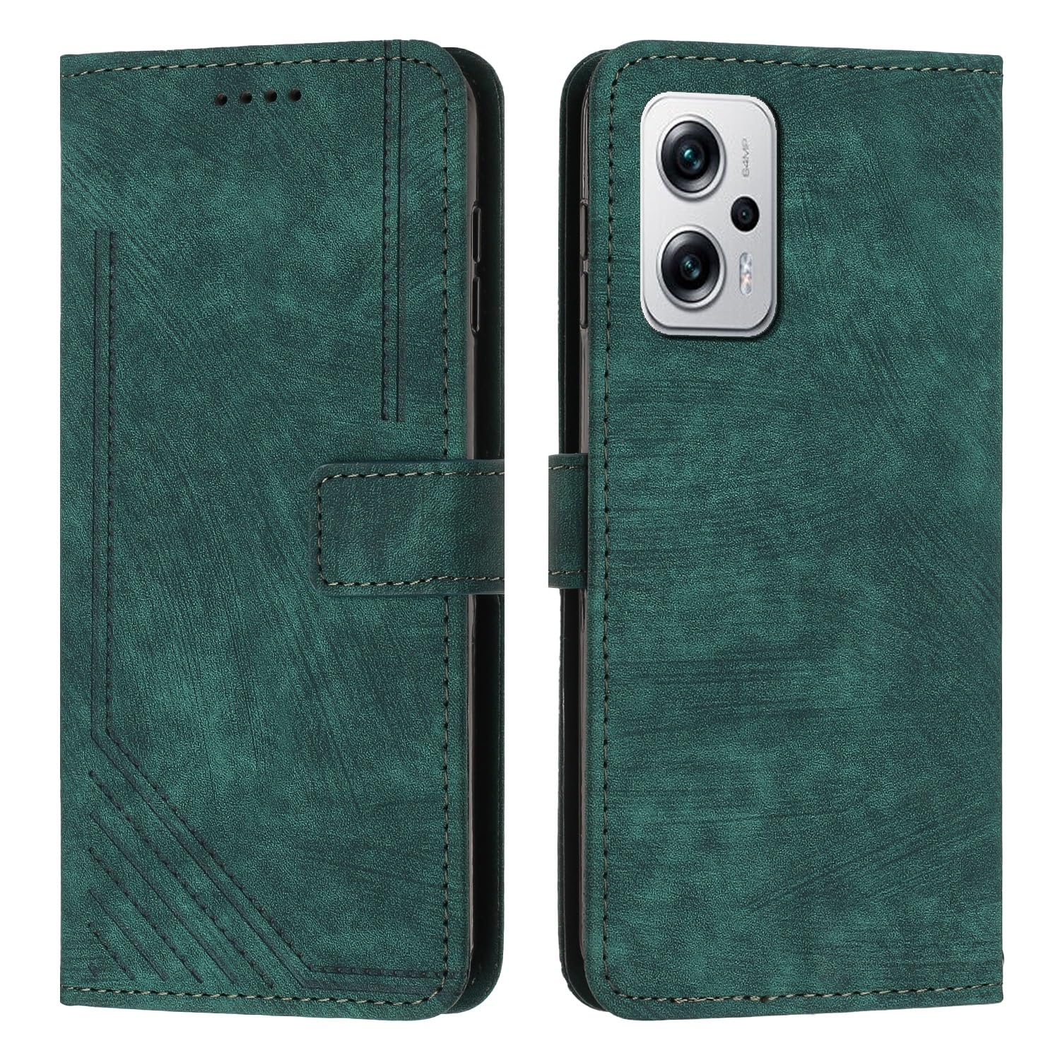 Coque Xiaomi Redmi Note 11T à rabat vert pour vos sorties - 8
