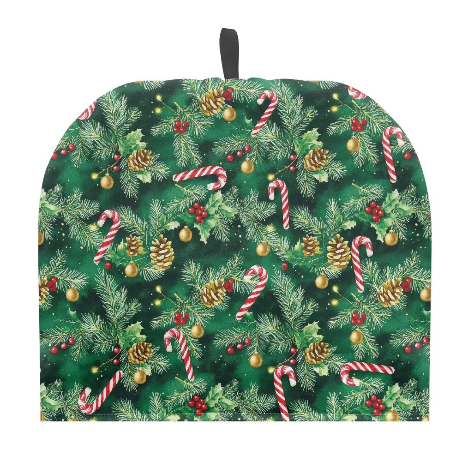 Christmas Tea Cozy Candy Cane Print Creative Insulated Tea Cosy Extra Thick Home Kitchen Decoration Creative Gifts Dust Teapot Cover Kitchen Accessories for Festival
