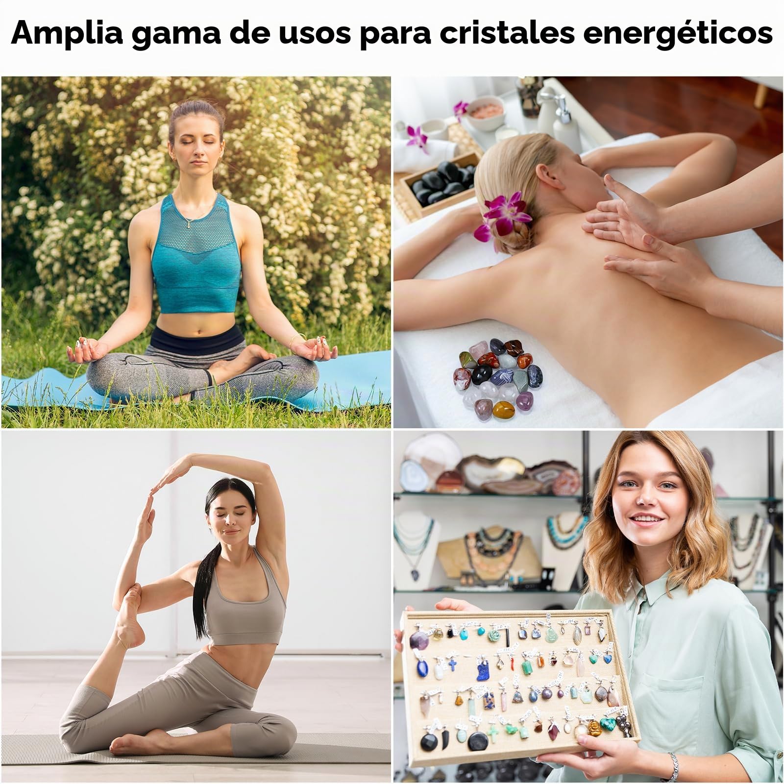 Juego de Piedras y Cristales Curativos, Piedras en Bruto 100% Naturales, Piedras Chakras Cristales Curativos para Meditación, Curación, Equilibrio de Chakras, Yoga, DIY (Multicolor-18Pcs)