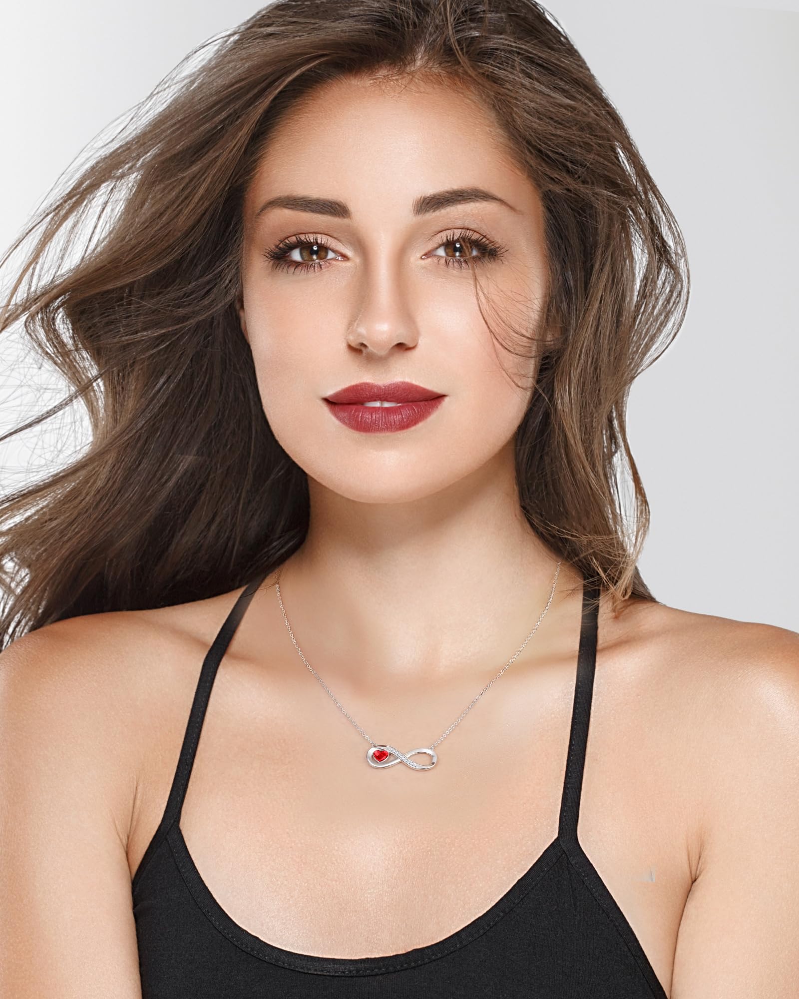 LOUISA SECRET Regalo Natale Collana Donna in Argento 925, Ciondolo a catena di Cristallo con Zirconi, Compleanno San Valentino Festa della Mamma Regalo gioiello per la donna Migliore amica