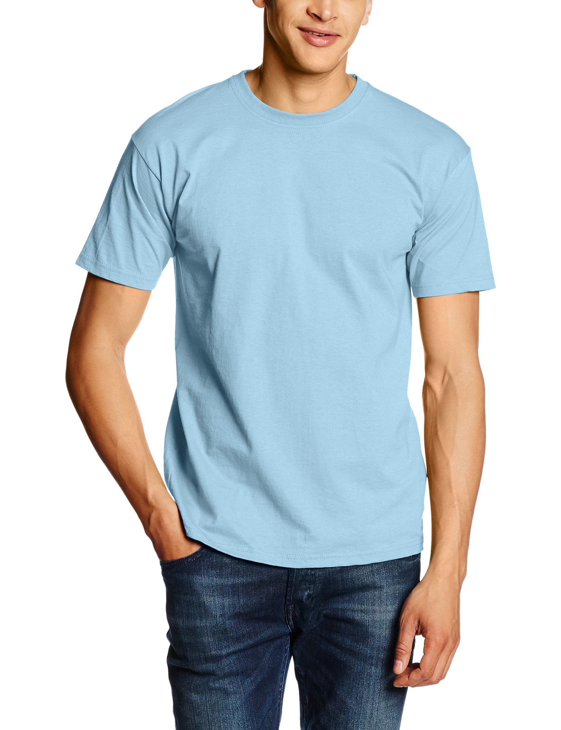 Fruit of the Loom Men's Valueweight Short Sleeve T-Shirt, Sky, Medium