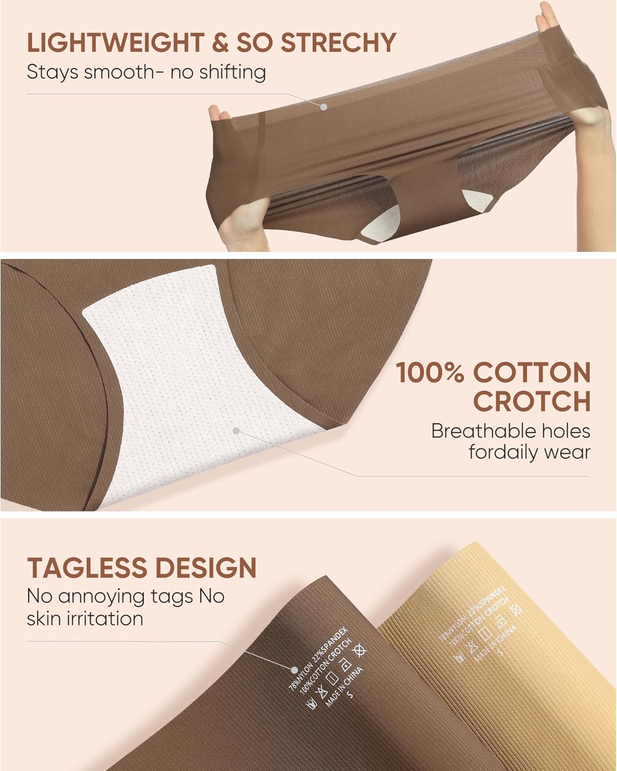 Womens Seamless Underwear No Show Hipster Panties Full Coverage Strench Breathable Bikinis Briefs 6 Pack - Image 5