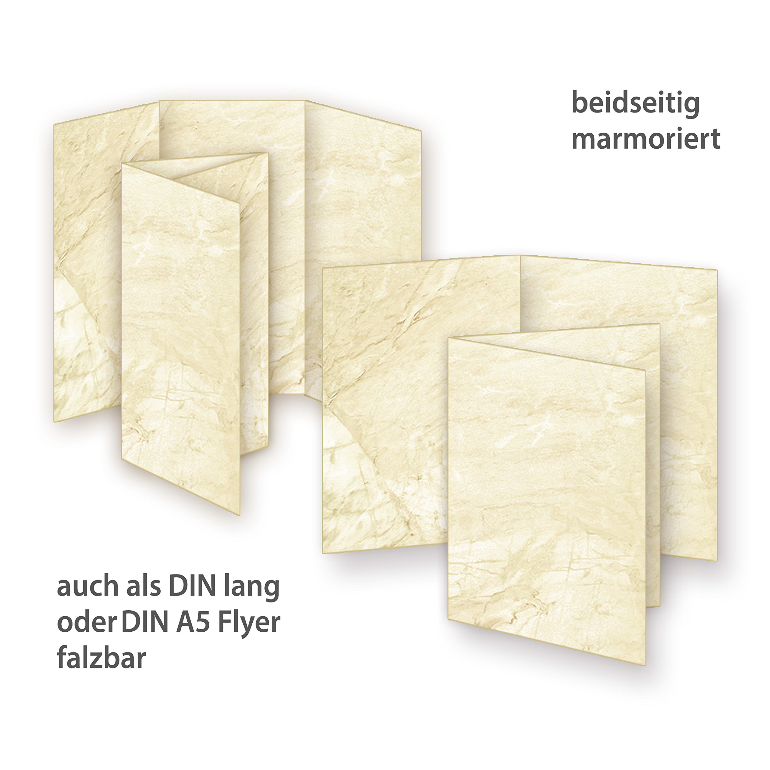 TATMOTIVE Marmor Briefpapier Set mit Umschläge 100 Sets
